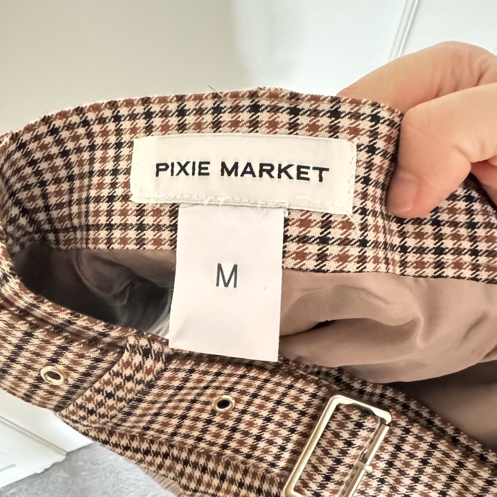 Pixie Market - Check pattern Mini Skirt - Picture 3 of 4